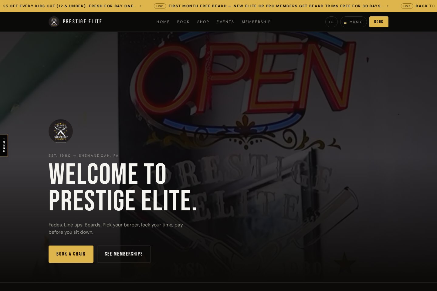 Prestige Elite Barbershop — REAL PROJECT